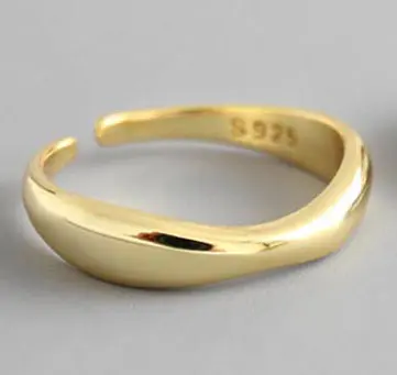 Gold F.I.N.S необычное скрученное серебряное кольцо 925 стекируемые женские кольца на палец корейская мода обручальные кольца для женщин хорошее ювелирное изделие - Цвет основного камня: Gold