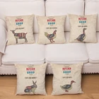 Супер мягкий короткий плюшевый чехол для подушки мясника, магазина, разрезы мультяшных животных, анатомия коровы, собаки, утки, наволочка для дивана, декоративный чехол для подушки 45*45 см