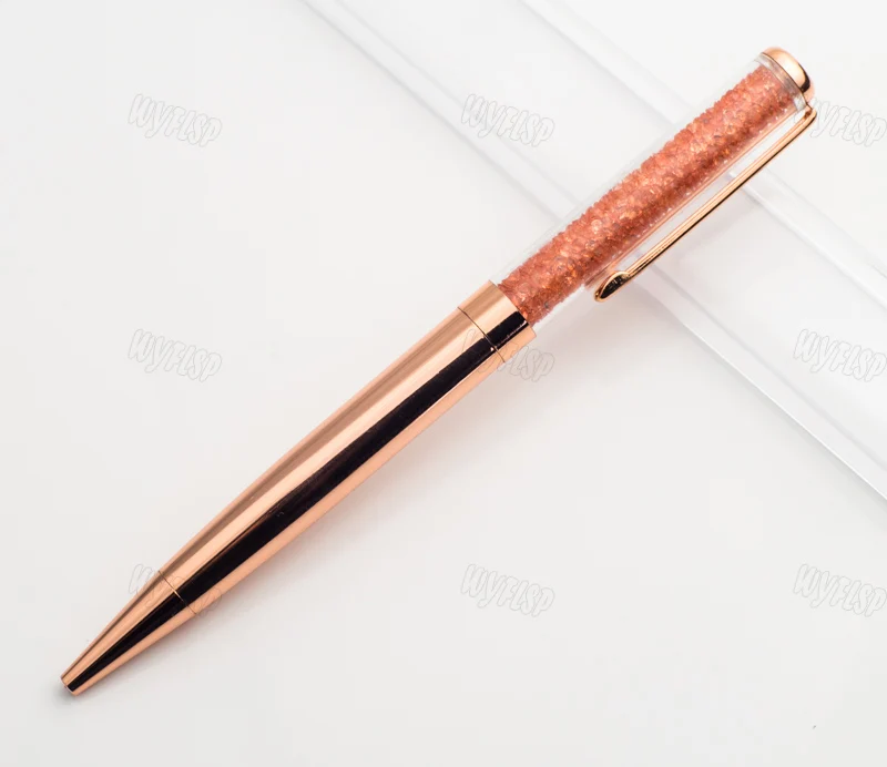 Rosegold Кристалл Алмаз KAWAI декоративная шариковая ручка модные девочки школьные канцелярские принадлежности офисные ручки с кристаллами черный Заправка - Цвет: Rosegold