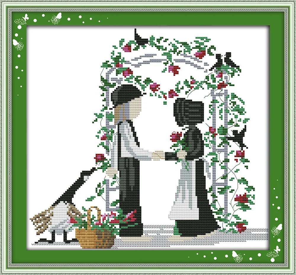 

True love lasted until the very end cross stitch kit 18ct 14ct 11ct count printed canvas stitching embroidery DIY handmade