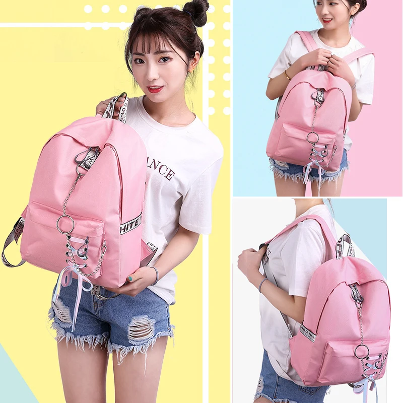 

Fashion Women backpack Softback Solid Bag Fashion Soft Handle mochilas mujer Escolar rucksack School Shoulder Bag for girls