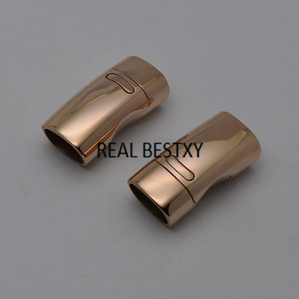 glossy rose logo 2 шт./лот логотип на заказ Нержавеющая сталь простой магнитный замок застежка для кожаных браслетов DIY ювелирных изделий матовый/глянцевый - Цвет: glossy rose logo