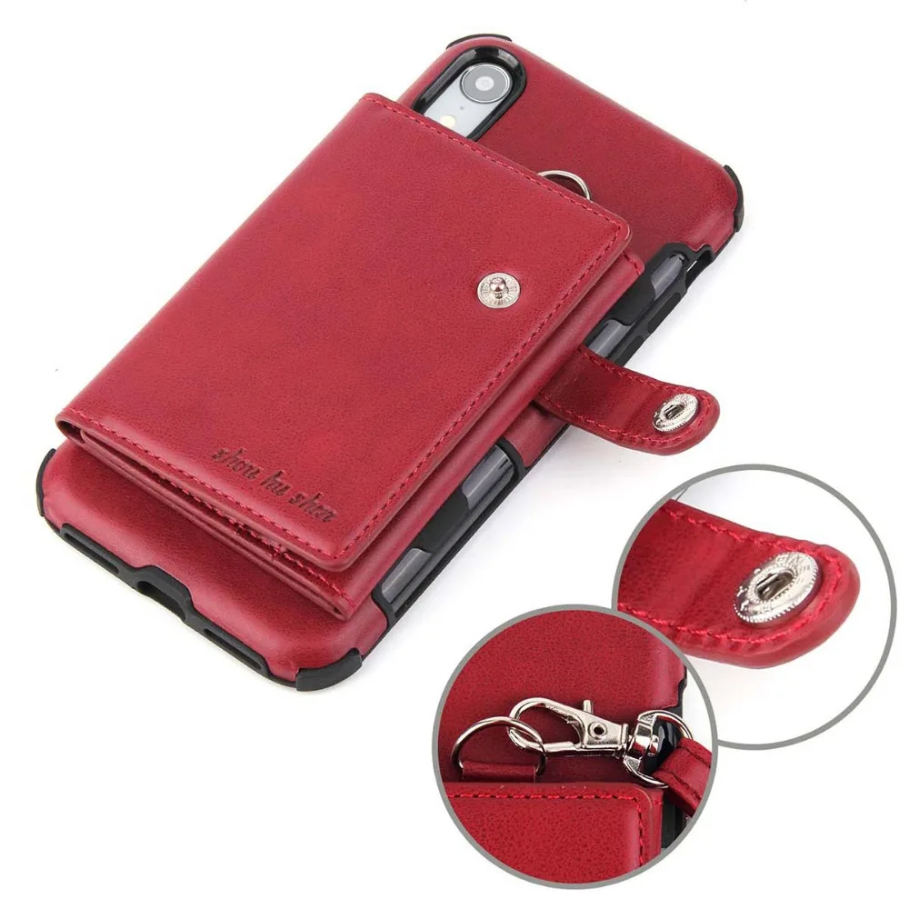 Phone Case for iPhone XR XS Folio Style Flip Protective PU Leather Credit Card Slot Cover Funda Capa | Мобильные телефоны и