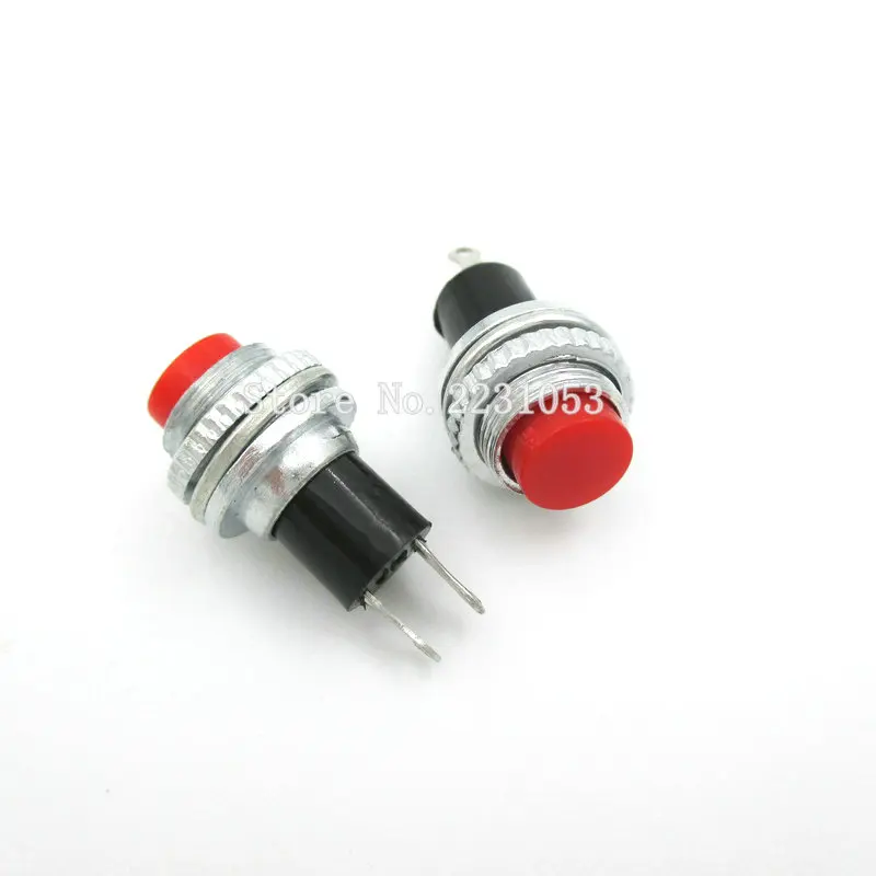 

5 шт./лот маленький Мгновенный кнопочный переключатель 10 мм красные неблокирующие переключатели