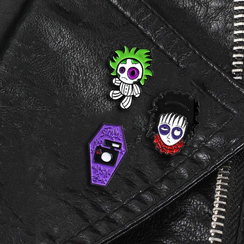 Дьявольская ведьма фиолетовый гроб зеленый волос кукла из фильма ужасов