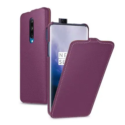 Фиолетовый Эксклюзивная распродажа, чехол из натуральной кожи для Oneplus7, бизнес флип-чехол для телефона Oneplus 7Pro, роскошный кожаный чехол для 1+ 7 - Цвет: Фиолетовый