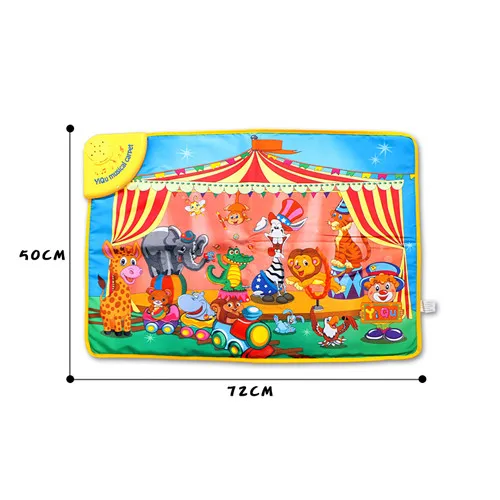 circus troup Детский музыкальный ковер, тканевый игровой коврик с животными, Звуковая электронная игрушка, игровые коврики, развивающий ковер, обучающая игрушка, 3 стиля - Цвет: circus troup