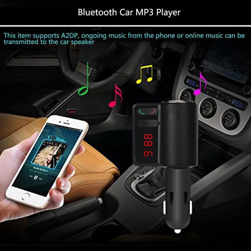 Горячая продажа беспроводной Bluetooth LCD MP3 плеер автомобильное зарядное устройство
