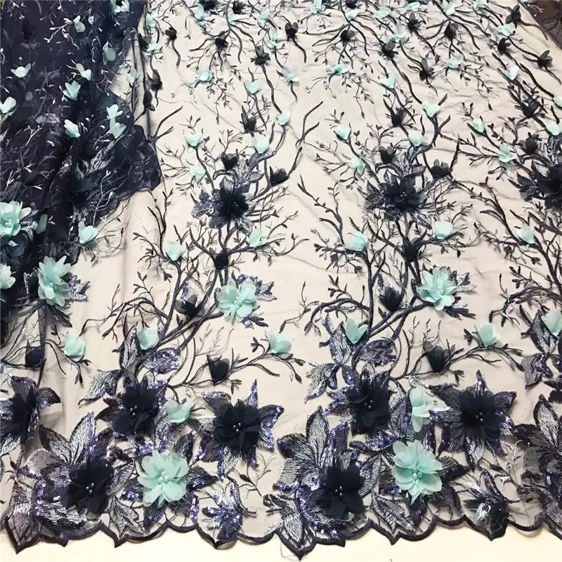Good price 3d lace fabric new style embroidereed flower tulle for party dress african french JY61B-1 | Дом и сад