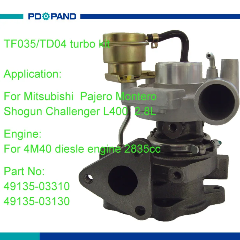 Auto turbo kit TF035 компрессор наддува 49135 03310 03130 для Mitsubishi Pajero Montero Shogun Challenger L400 2.8L|compressor