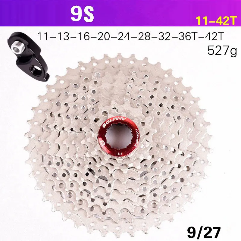 9S 11-42T expansion BOLANY MTB велосипед свободного хода 9S 11-36 40 42 горный велосипедный маховик 9 27 скоростная кассета Звездочка для широкого соотношения - Цвет: 9S 11-42T expansion