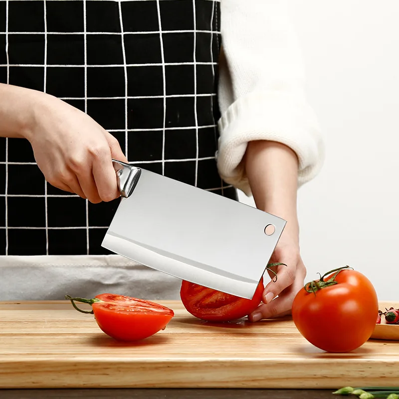 Нож для резки мяса китайский нож мясника кухонный из нержавеющей стали с