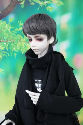 BJD парик для 1/3 1/4 1/6 Высокая температура волокна Мальчик короткие вьющиеся волосы для куклы парик белый серый оранжевый черный