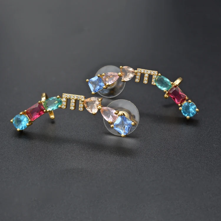 Fashion Jewelry Shape geometry alphanumeric E High quality silver ornaments golden | Dangle Earrings