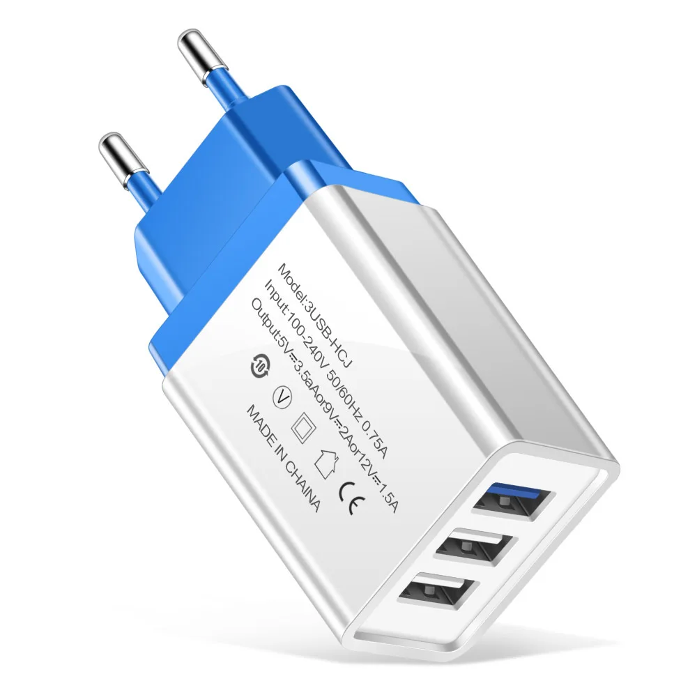 2А США ЕС 3 порта универсальное usb-зарядное устройство телефонный адаптер для iPhone Android дорожное Быстродействующее зарядное устройство для samsung huawei Xiaomi Redmi