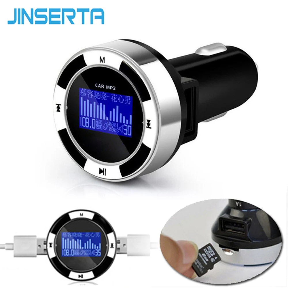 Jinserta Автомобильный MP3 плеер Беспроводной fm передатчик OLED карты памяти