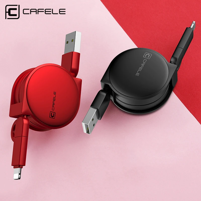 Кабель Cafele Type-C Micro USB 3 в 1 Зарядные кабели для iPhone X Xs Max Выдвижной зарядный кабель