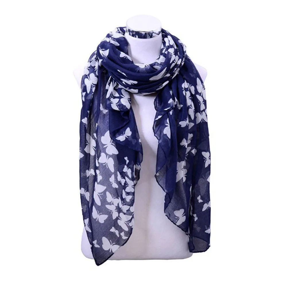 fashion butterfly voile scarf women Sping and Autumn thin long shawl echarpe ladies brand scarves Arabic hijab big size |