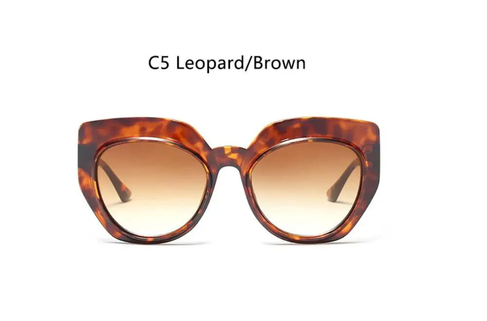 C5 leopard glasses Летние прозрачные женские очки Новое поступление трендовые большие леопардовые очки модные брендовые Роскошные Оттенки для женщин - Цвет линз: C5 leopard glasses