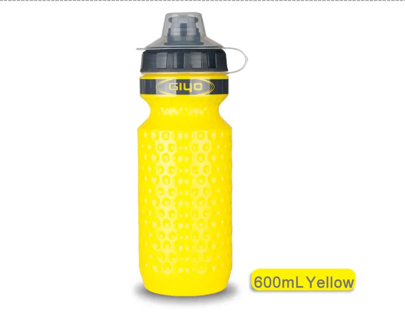 Yellow GIYO 600 мл велосипедная бутылка для воды MTB велосипедная бутылка для воды походная велосипедная фляга уличная чашка спортивный велосипед чайник бутылка для воды - Цвет: Yellow