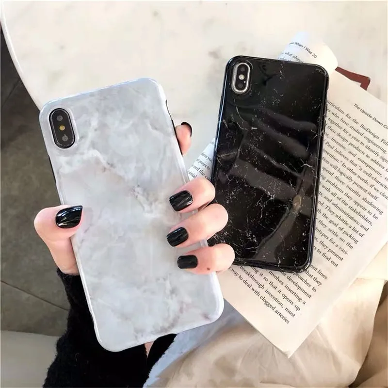 Роскошный Глянцевый мраморный чехол для телефона iPhone X XS Max XR мягкий ТПУ 7 8 6 6s Plus