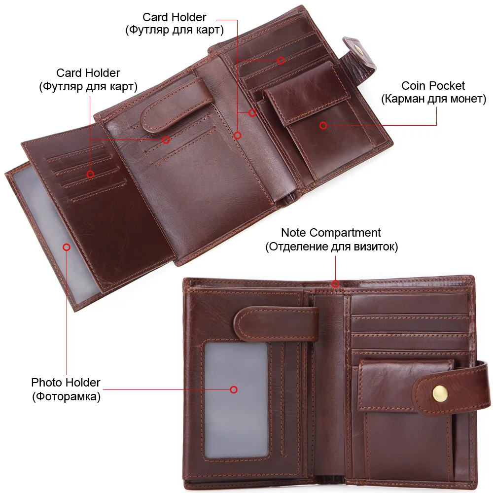 MISFITS Короткий Мужской кошелек высокого качества из натуральной кожи открытый с