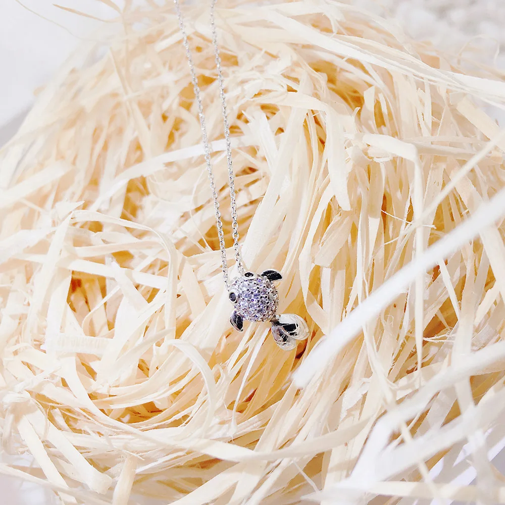 YUN RUO Cubic Zirconia Stone Goldfish Pendant Necklace Rose Gold Silver Color Fashion Jewelry Birthday Gift Woman Drop Shipping | Украшения