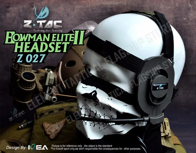 Z Тактический airsofte Боуман элита II Гарнитура с Peltor PTT для прослушивания Kenwood Z-TAC наушники Airsoft Z027+ Z112
