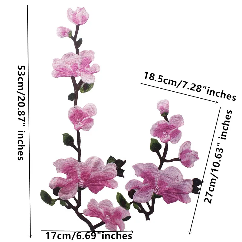 10 компл. Розовый пион длинная пара кружевная вышивка аппликация кружева гипюр