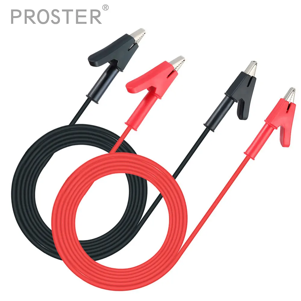 2 шт. изолированные зажимы аллигатора Тестовые провода 1 м 15A 18AWG двухсторонний крокодил кабель с зажимами провода аллигатора Перемычка 50 Pin провода
