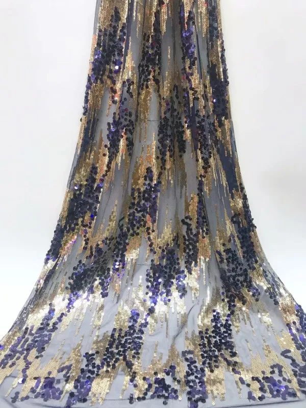 Низкая цена золотые блестки вышивная сетка петли кружевной ткани для свадебного