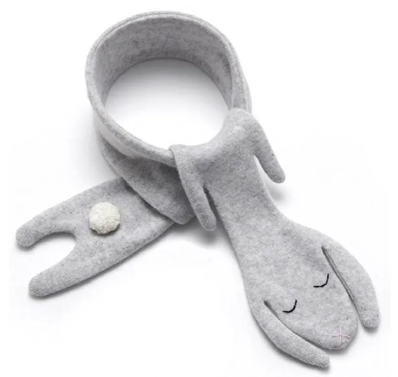 2018 Модный осенне-зимний милый кашемировый детский шарф с кроликом хлопковый