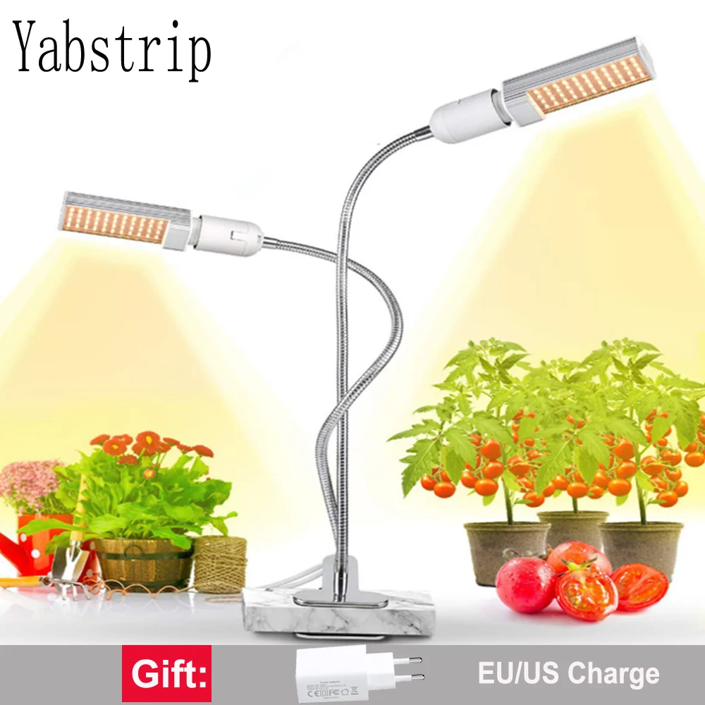 Yabstrip phyto лампа 5 в USB с регулируемой яркостью, полный спектр, светодиодный светильник для выращивания растений, лампа для комнатных теплиц, цветов, рассады, фитолампия
