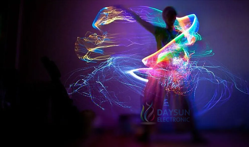 RGB светодиодный волоконно-оптический хлыст светильник 40 цветов многоцветный аккумулятор сценический светильник s Flow-arts Dance cosplay ночной клуб хлыст лампы