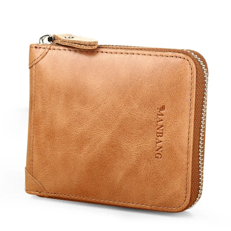 Настоящий популярный мужской короткий кошелек модный винтажный из натуральной