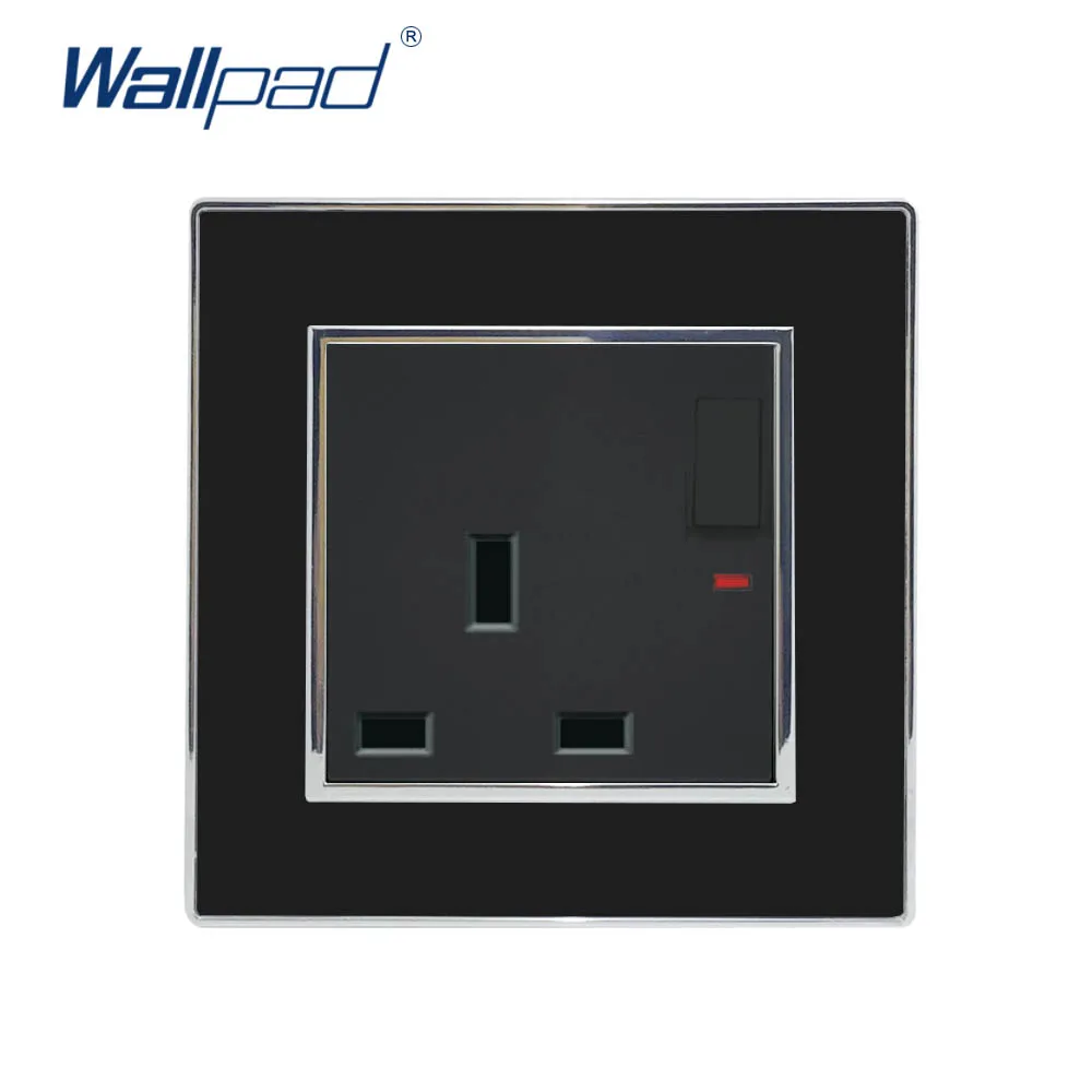 Black UK 13A розетка с Светодиодный индикатор-переключатель Wallpad Luxury 13A UK настенный, мощность акриловая панель Tomada AC110~ 250 V - Тип: Black