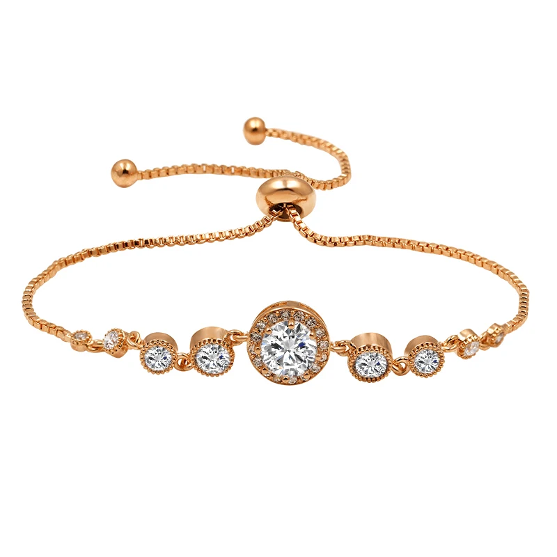 155 Rose Gold Потрясающий крошечный куб циркония Кристалл CZ Pave Oval регулируемые Bolo браслеты для леди в родии серебро/розовое золото покрытие - Окраска металла: 155 Rose Gold