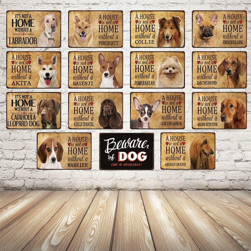 

[ Kelly66 ] Dogs Home Without The Pomeranian Metal Sign Tin Poster Home Decor Bar Wall Art Painting 20*30 CM Size y-2136