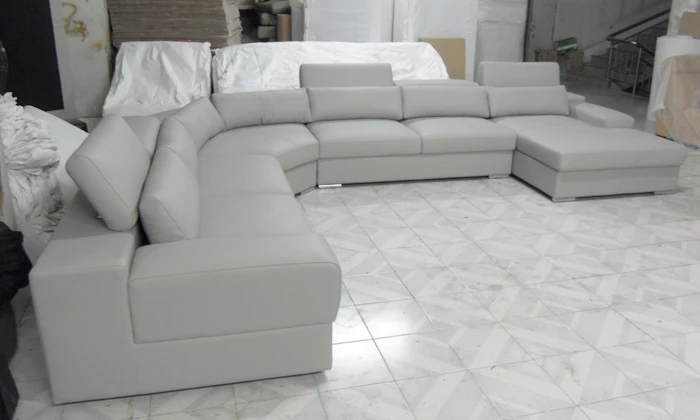 Бесплатная доставка 2016 новейший дизайн дома Moden кожаный диван большого размера u