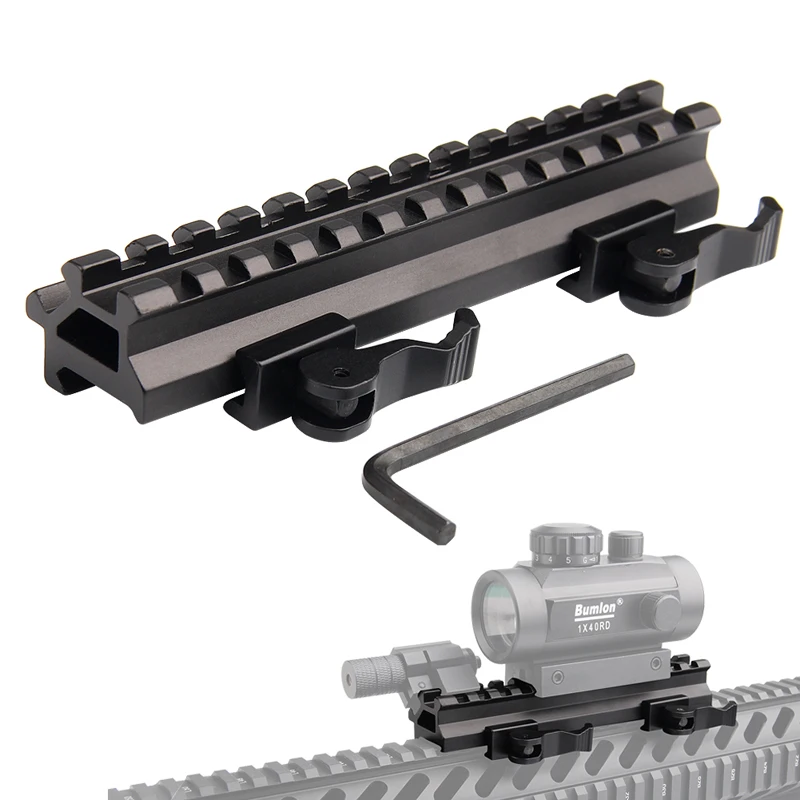 

13 слотов двойной рельс Угловое крепление Quick Detach Picatinny Weaver Rail Scope Mount 1-0012