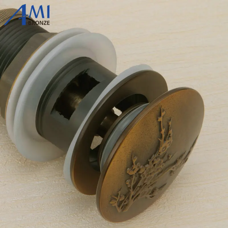 Резной слив раковины в ванную комнату для выдвижной перелив/без перелива стопор