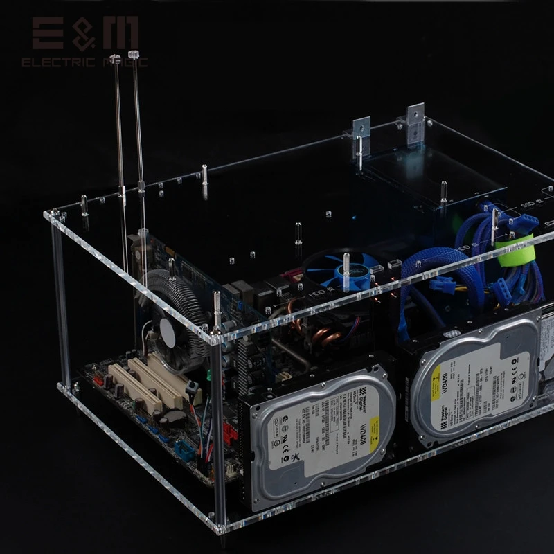 Акриловый чехол для ПК тестовый стенд ATX ITX MATX открытая рамка HTPC 3 шт. SSD 2 HDD