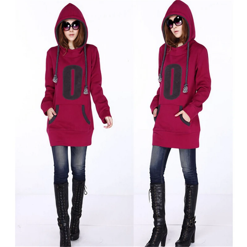 

Nice Autumn Winter Women Casual Long Sleeve Thick Plus Velvet Hoodie Coat Women Plus Size Wear Hoodies Sweatshirt A421