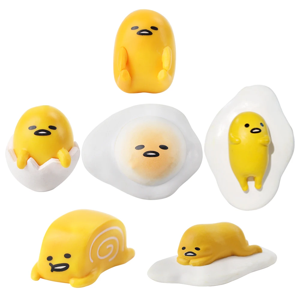 6 шт./лот Gudetama Фигурки игрушки ленивое яйцо игровой набор Магнитная игрушка стиль для детей