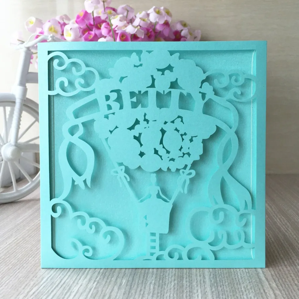 100 шт. бумажные открытки с воздушным шаром|Открытки и приглашения| |