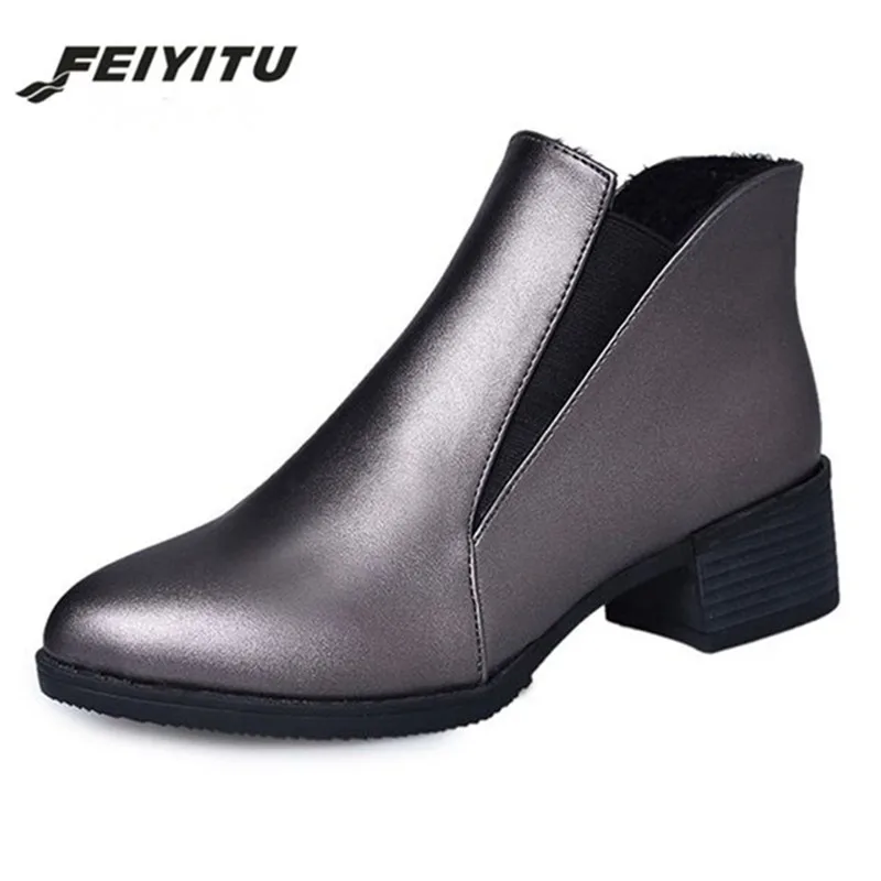 Feiyitu/женские ботильоны на высоком каблуке Женская обувь с острым носком