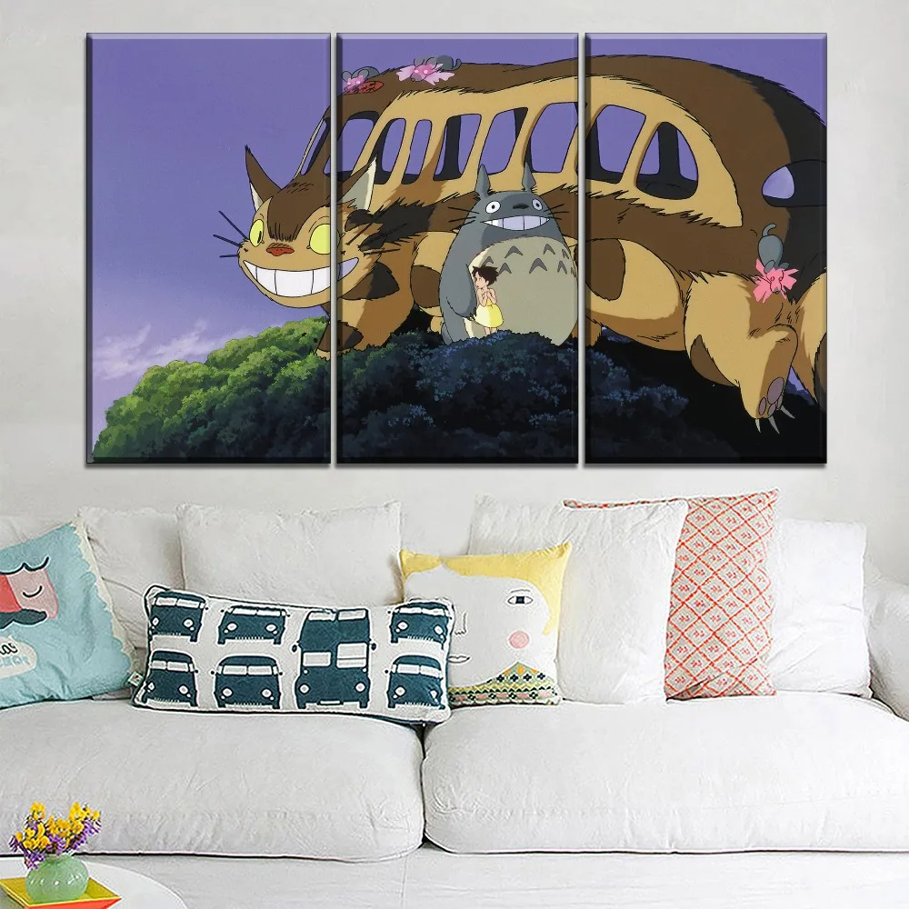 Картины для дома декоративный холст Catbus и Totoro 1 шт. мультяшный фильм мой сосед