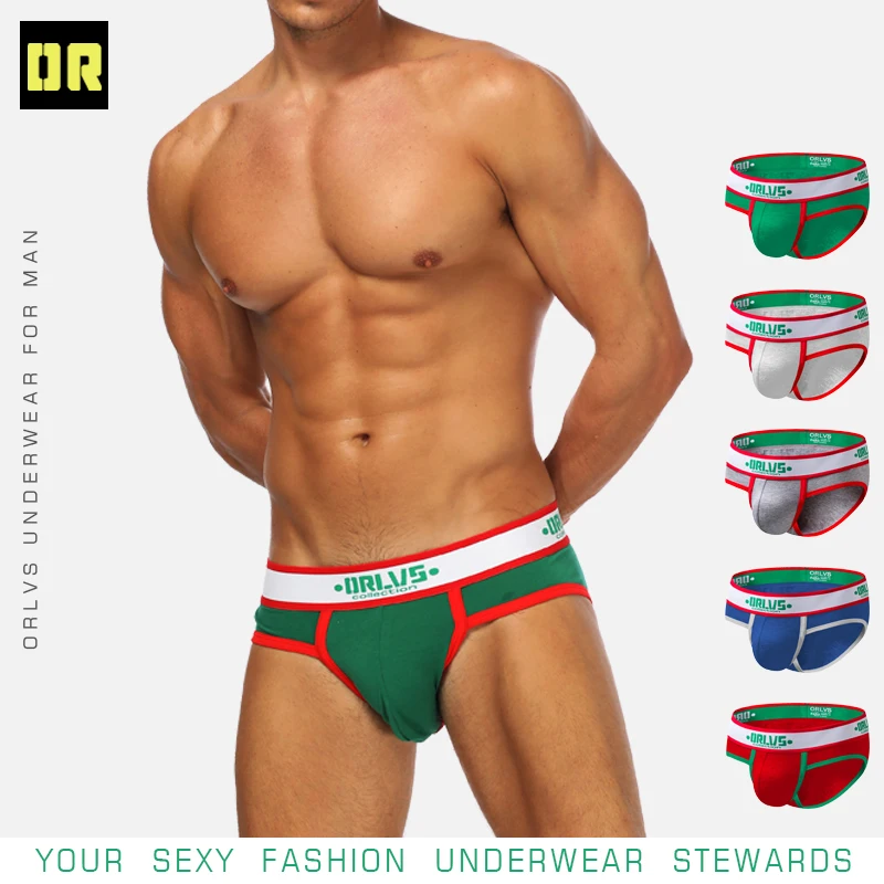 

ORLVS Men Underwear Sexy Briefs Breathable Underpants Cotton Comfortable Briefs Underwear Male Panties Breathable Men Briefs