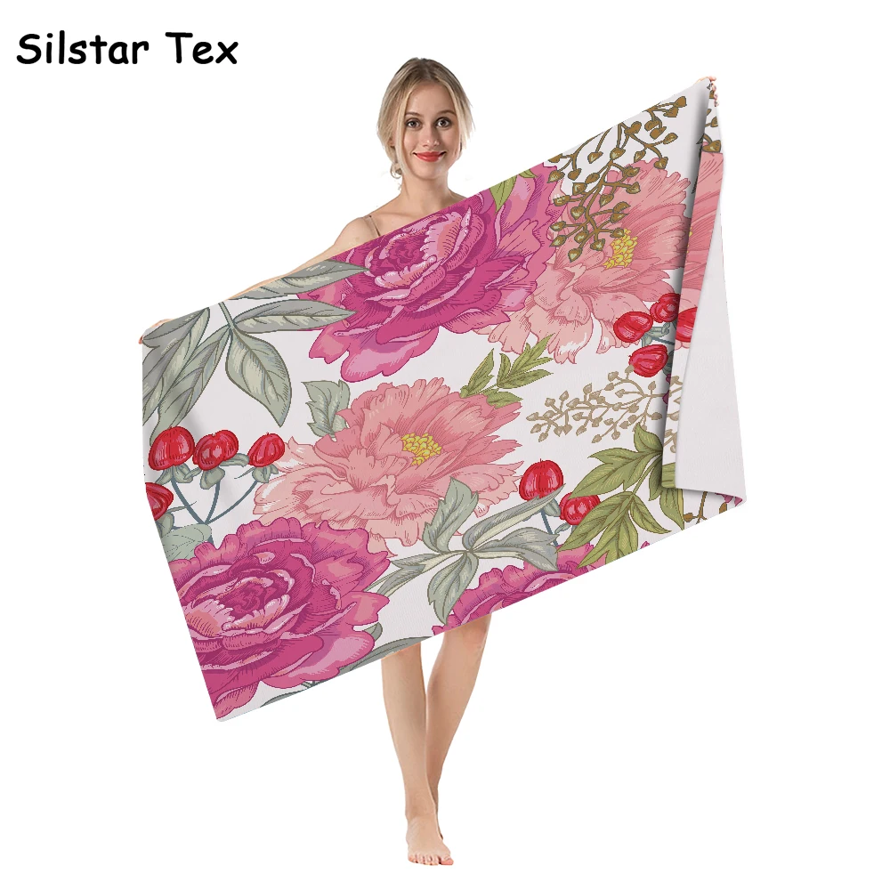 Silstar Tex цветное полотенце из микрофибры с принтом портативные полотенца для