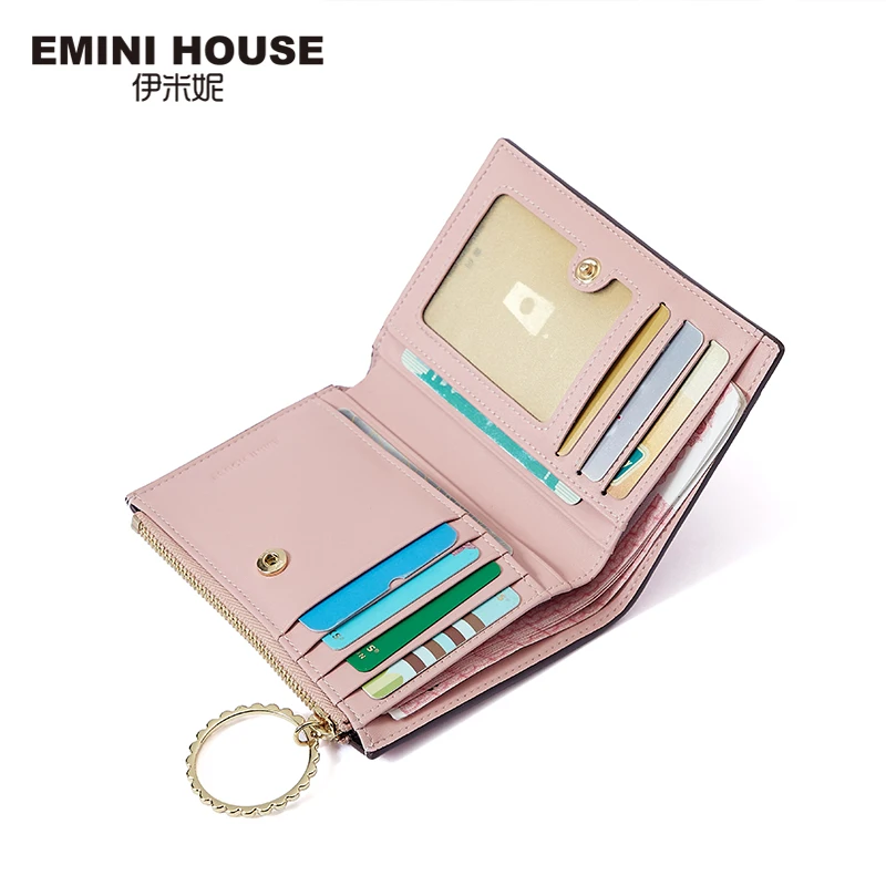 Женский кошелек двойного сложения EMINI HOUSE с оборками держатель для карт